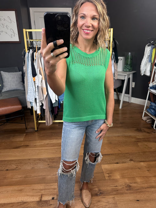 Lingering Feeling Sleeveless Knit Top - Green-Wishlist-Anna Kaytes Boutique, Women's Fashion Boutique in Grinnell, Iowa
