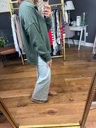 Setting Things Straight Textured 1/2 Zip Sweater - Teal-Wishlist WL24-8963-Anna Kaytes Boutique, Women's Fashion Boutique in Grinnell, Iowa