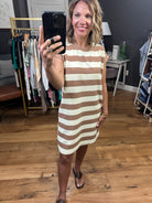 Here to Stay Striped Cap-Sleeve Dress - Multiple Options-Dresses-Entro-Anna Kaytes Boutique, Women's Fashion Boutique in Grinnell, Iowa