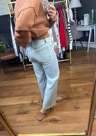 Taylor Mid-Rise Wide Leg Crop with Stretch and Raw Hem-Vervet-Anna Kaytes Boutique, Women's Fashion Boutique in Grinnell, Iowa