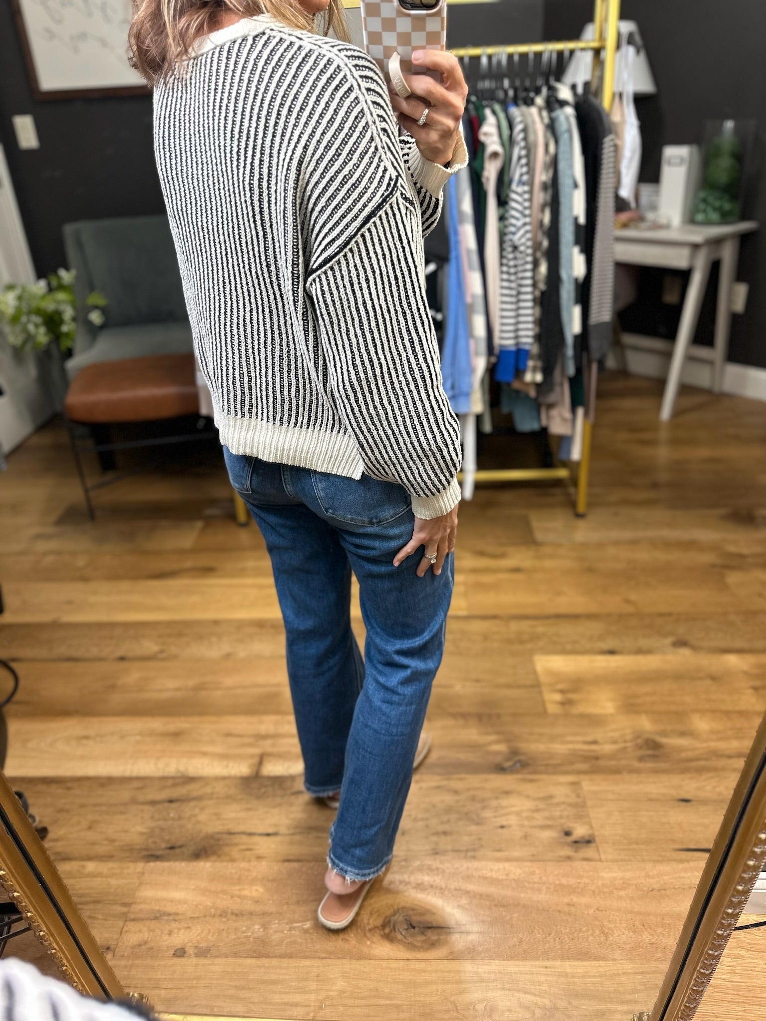 The Lindsey Textured Crew Sweater - Multiple Options-Blu Pepper-Anna Kaytes Boutique, Women's Fashion Boutique in Grinnell, Iowa