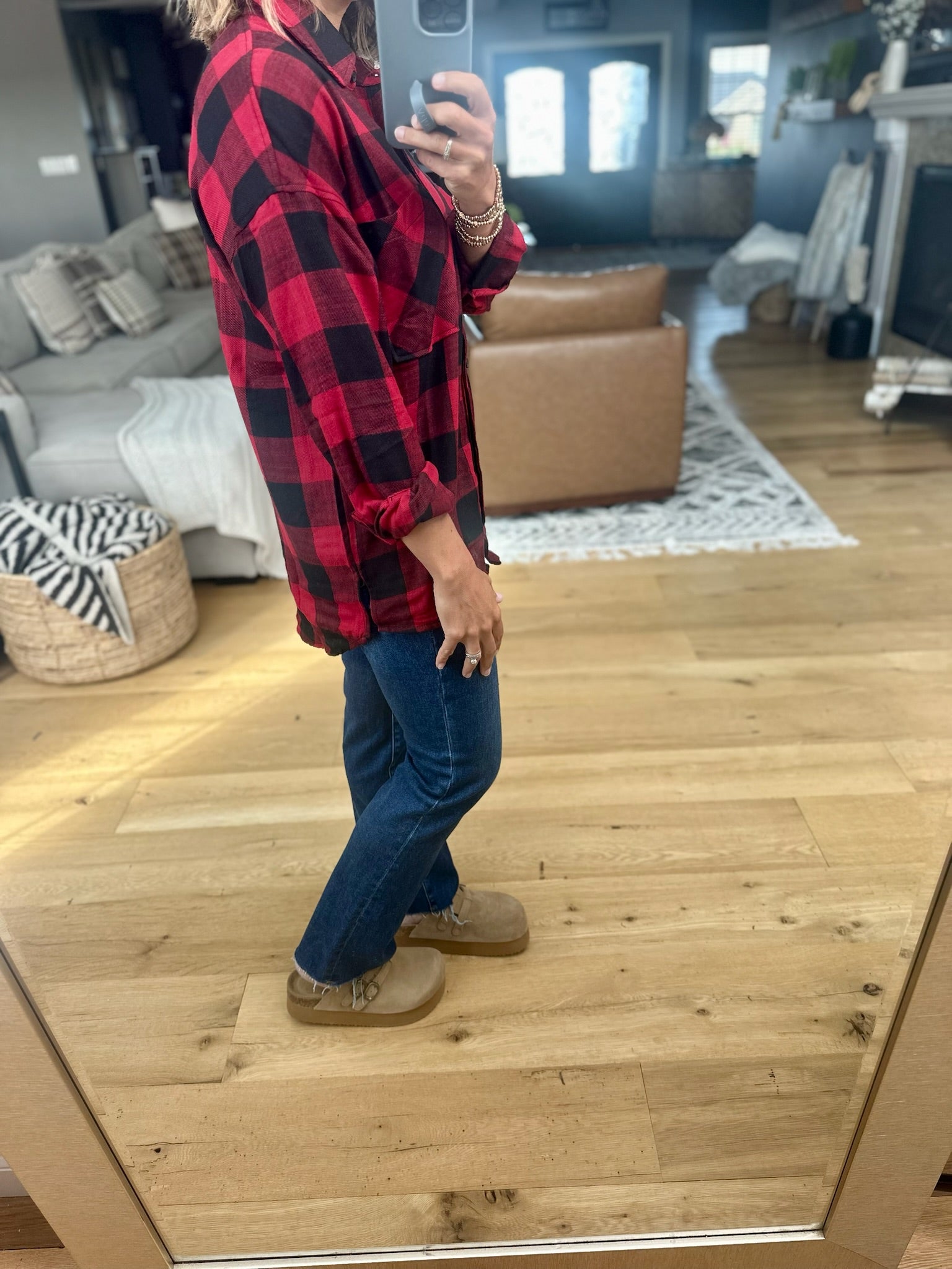 Find My Way Plaid Button-Down Top-Be Cool-Anna Kaytes Boutique, Women's Fashion Boutique in Grinnell, Iowa