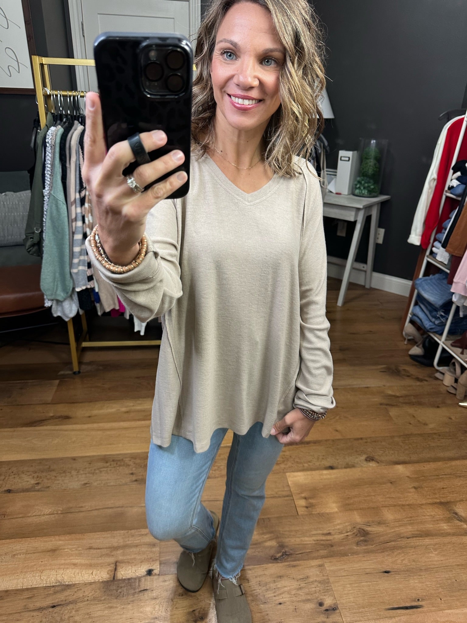 The Maleigh Flowy Raw-Edge Long Sleeve Top - Multiple Options