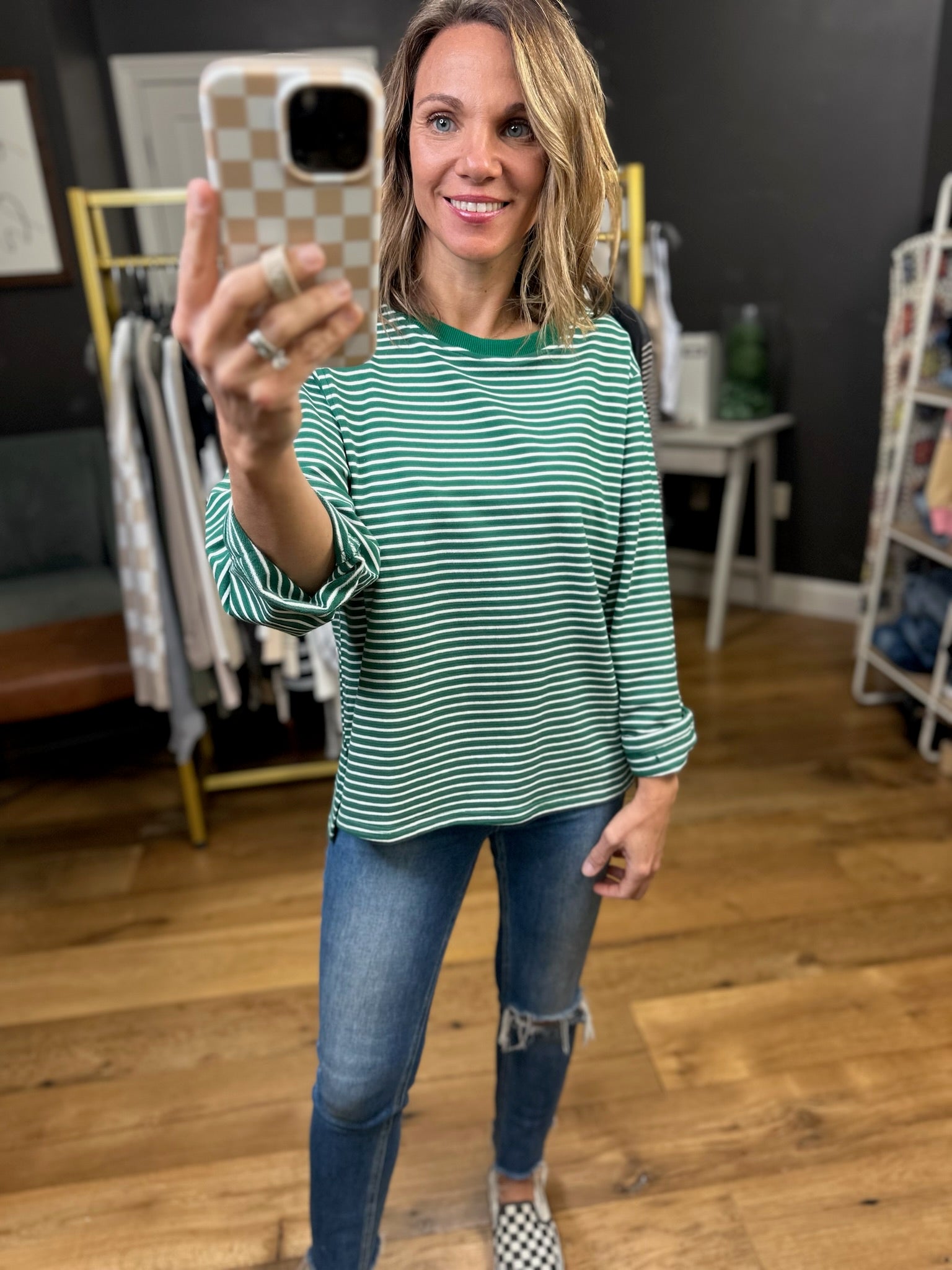 The Kendall Striped Longsleeve Top - Multiple Options-Very J-Anna Kaytes Boutique, Women's Fashion Boutique in Grinnell, Iowa