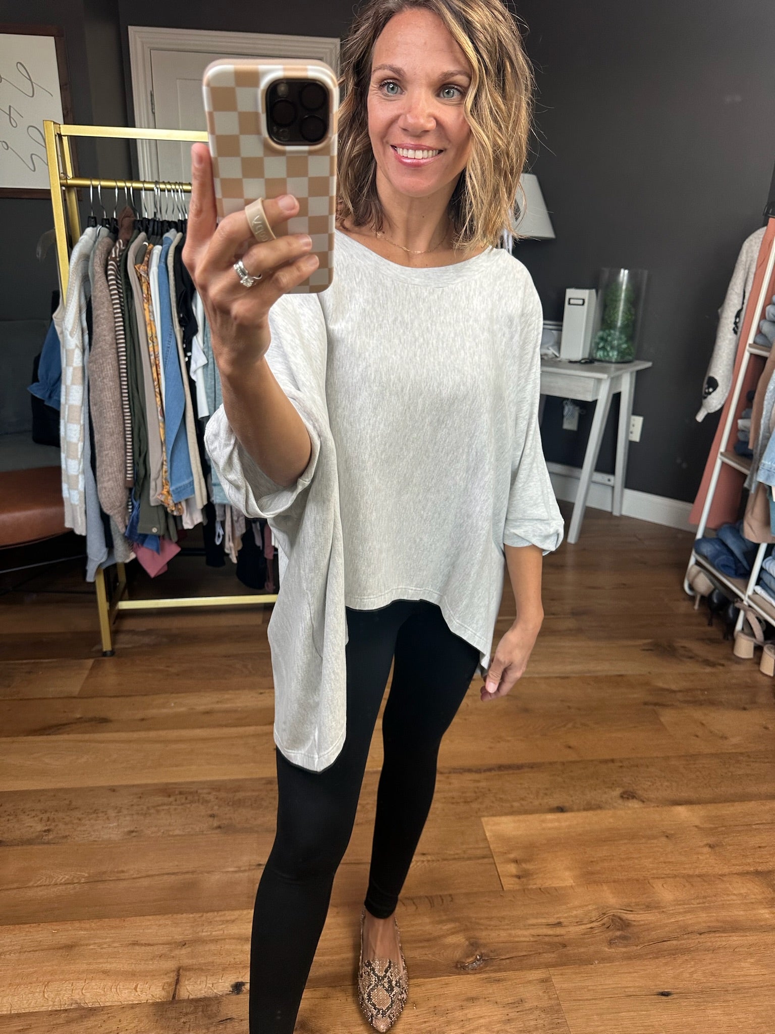 Can't Stay Away Boxy Hi-Low Top - Heather Grey-Bucketlist-Anna Kaytes Boutique, Women's Fashion Boutique in Grinnell, Iowa