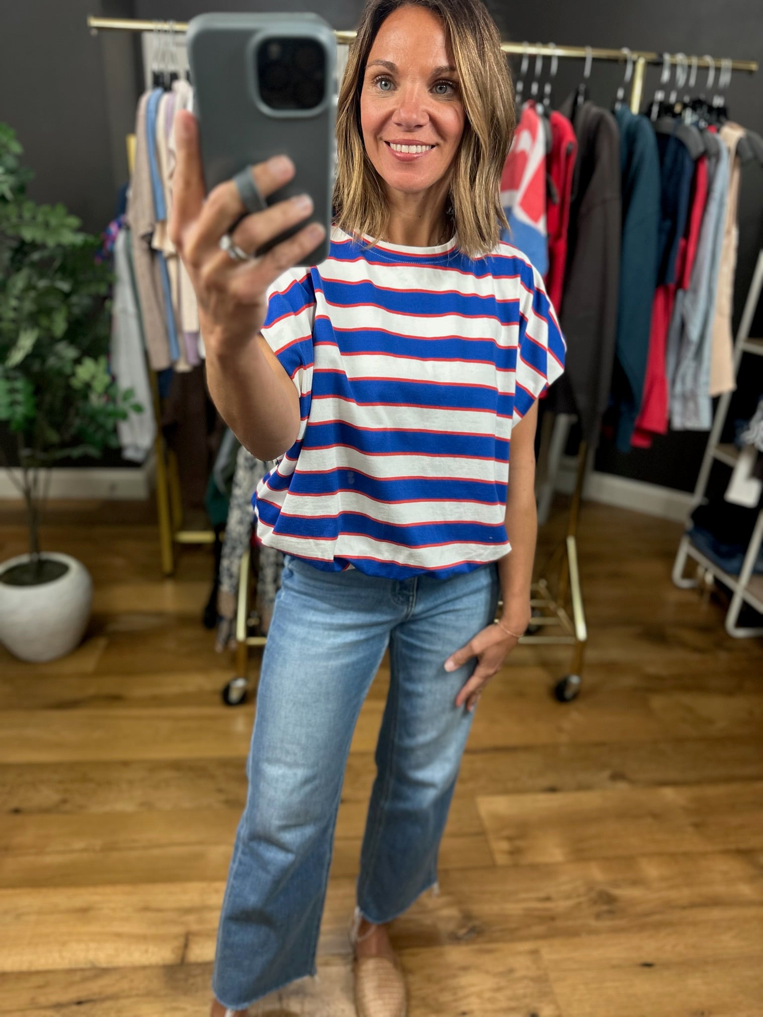 Liberty Hero Striped Top-Short Sleeves-Wishlist-Anna Kaytes Boutique, Women's Fashion Boutique in Grinnell, Iowa