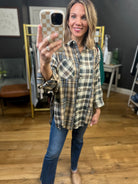 Think About This Contrasting Plaid Button-Down Top - Oat-Aemi & Co-Anna Kaytes Boutique, Women's Fashion Boutique in Grinnell, Iowa