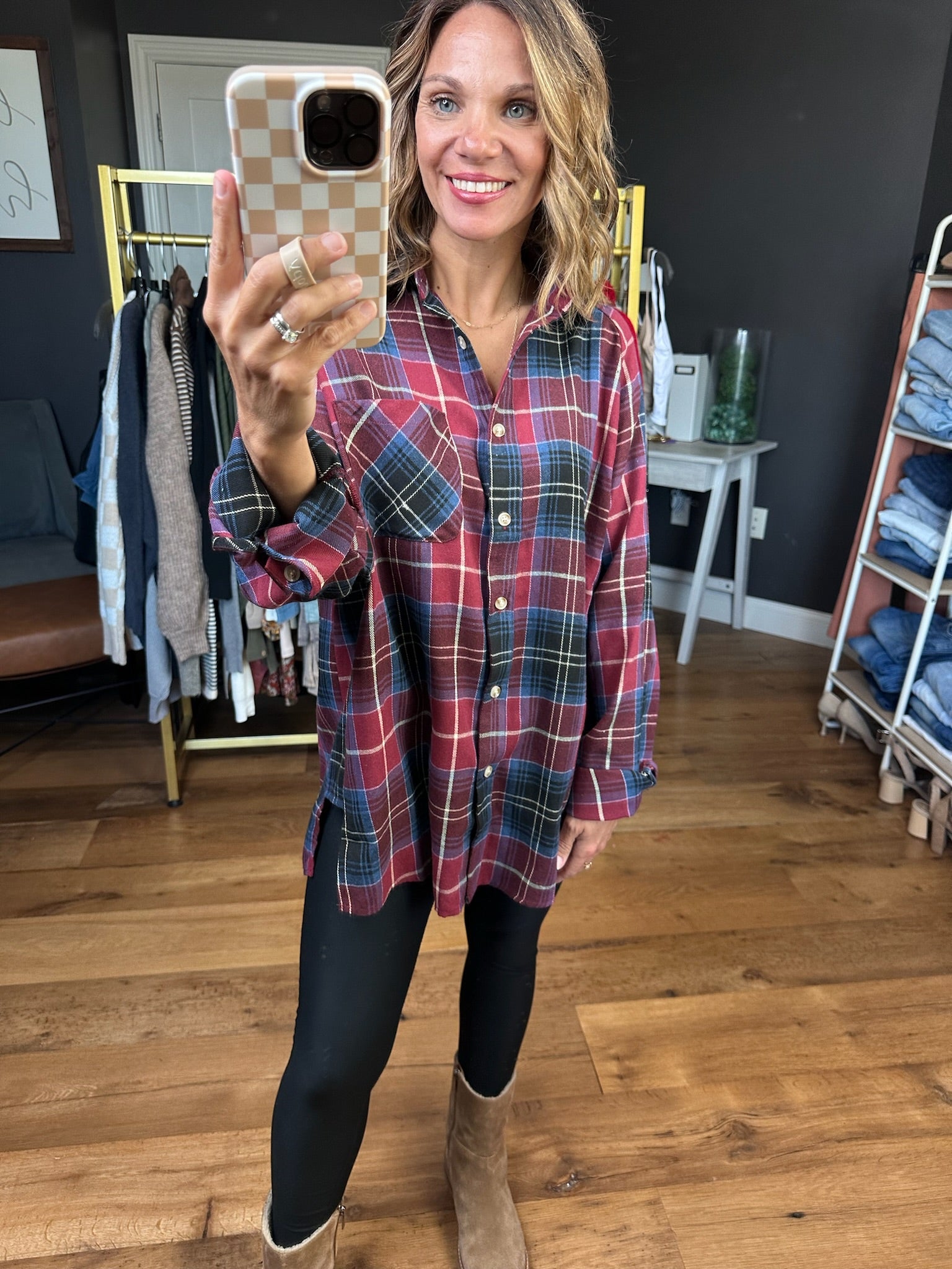 Happy As Fall Plaid Button-Down Top - Multiple Options-Aemi & Co-Anna Kaytes Boutique, Women's Fashion Boutique in Grinnell, Iowa