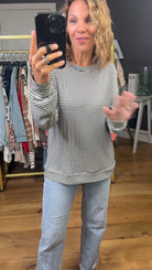 Make It Out Striped Crewneck Long Sleeve - Black/Ivory-Staccato-Anna Kaytes Boutique, Women's Fashion Boutique in Grinnell, Iowa