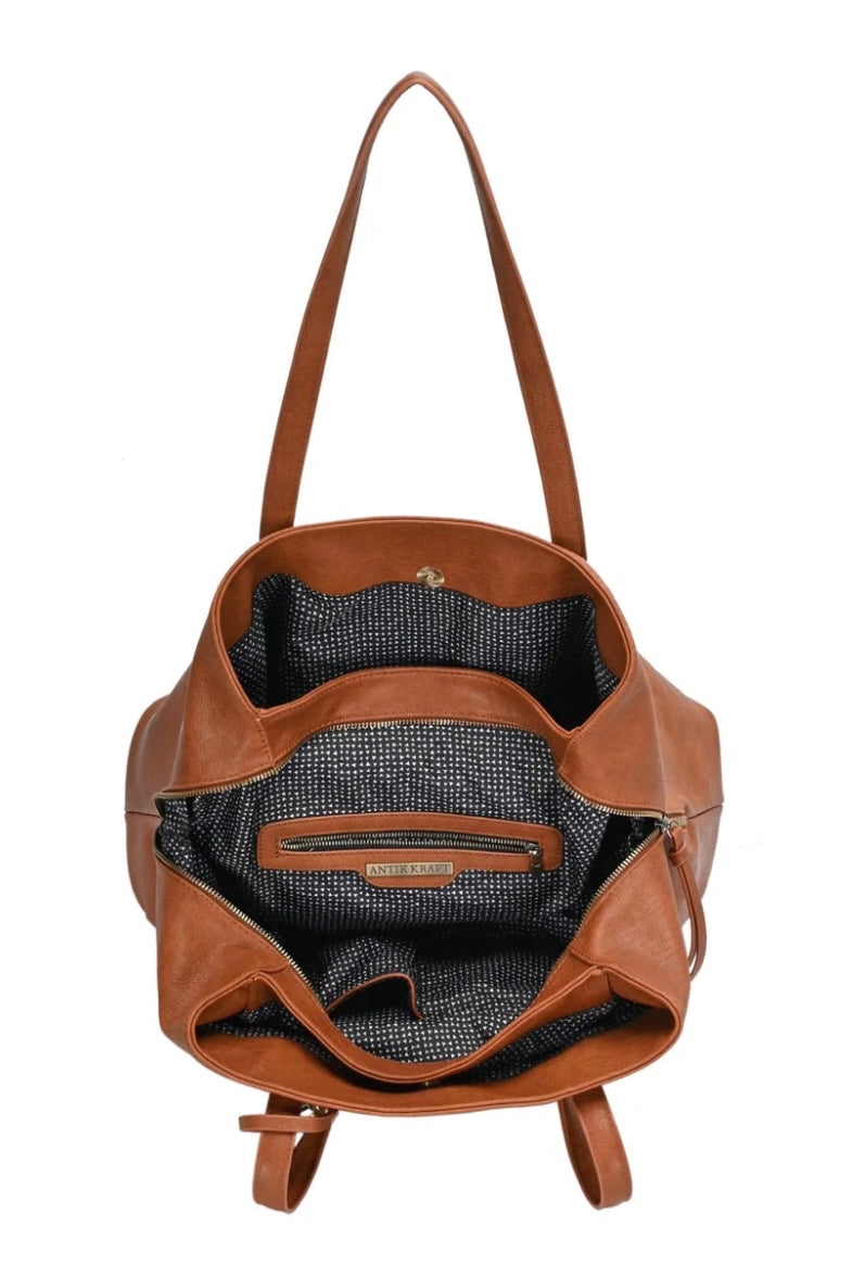 The Fit-All Tote- Cognac