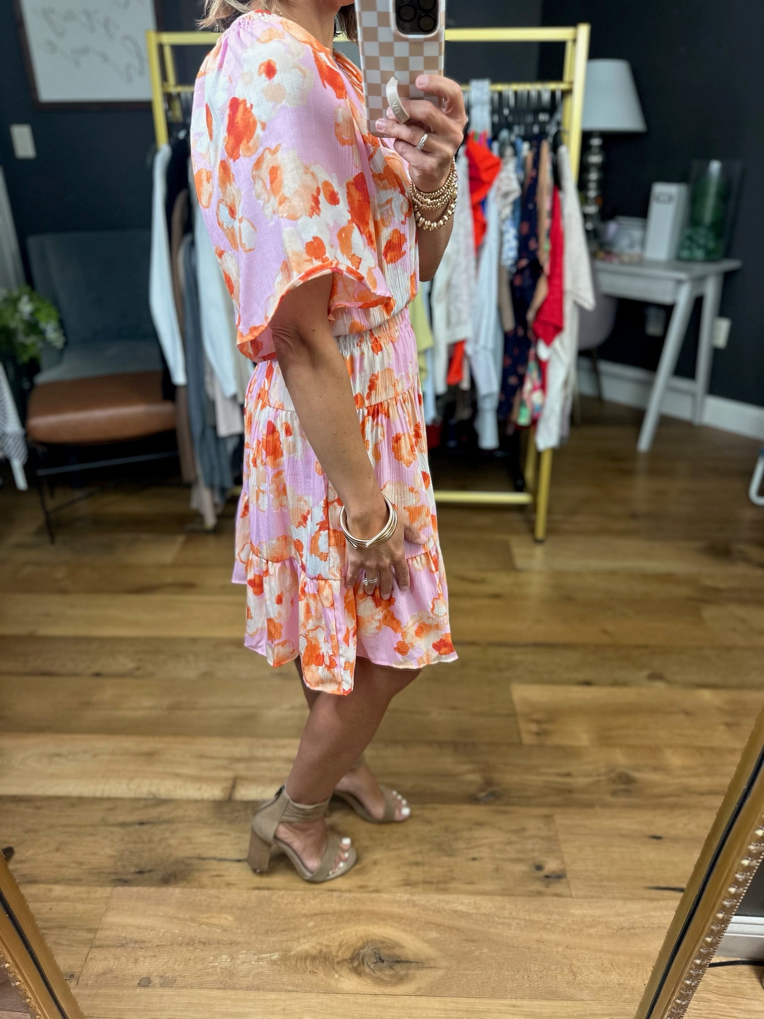 Too Sweet Floral Dress - Pink-Easel-Anna Kaytes Boutique, Women's Fashion Boutique in Grinnell, Iowa