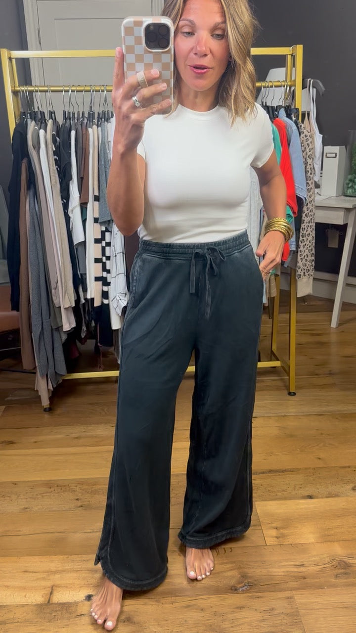 Linked Together Scoop-Hem Pant - Black-Pants-Easel-Anna Kaytes Boutique, Women's Fashion Boutique in Grinnell, Iowa