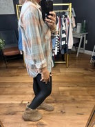 Right Time, Right Place Plaid Button-Down Top - Caramel-Be cool-Anna Kaytes Boutique, Women's Fashion Boutique in Grinnell, Iowa