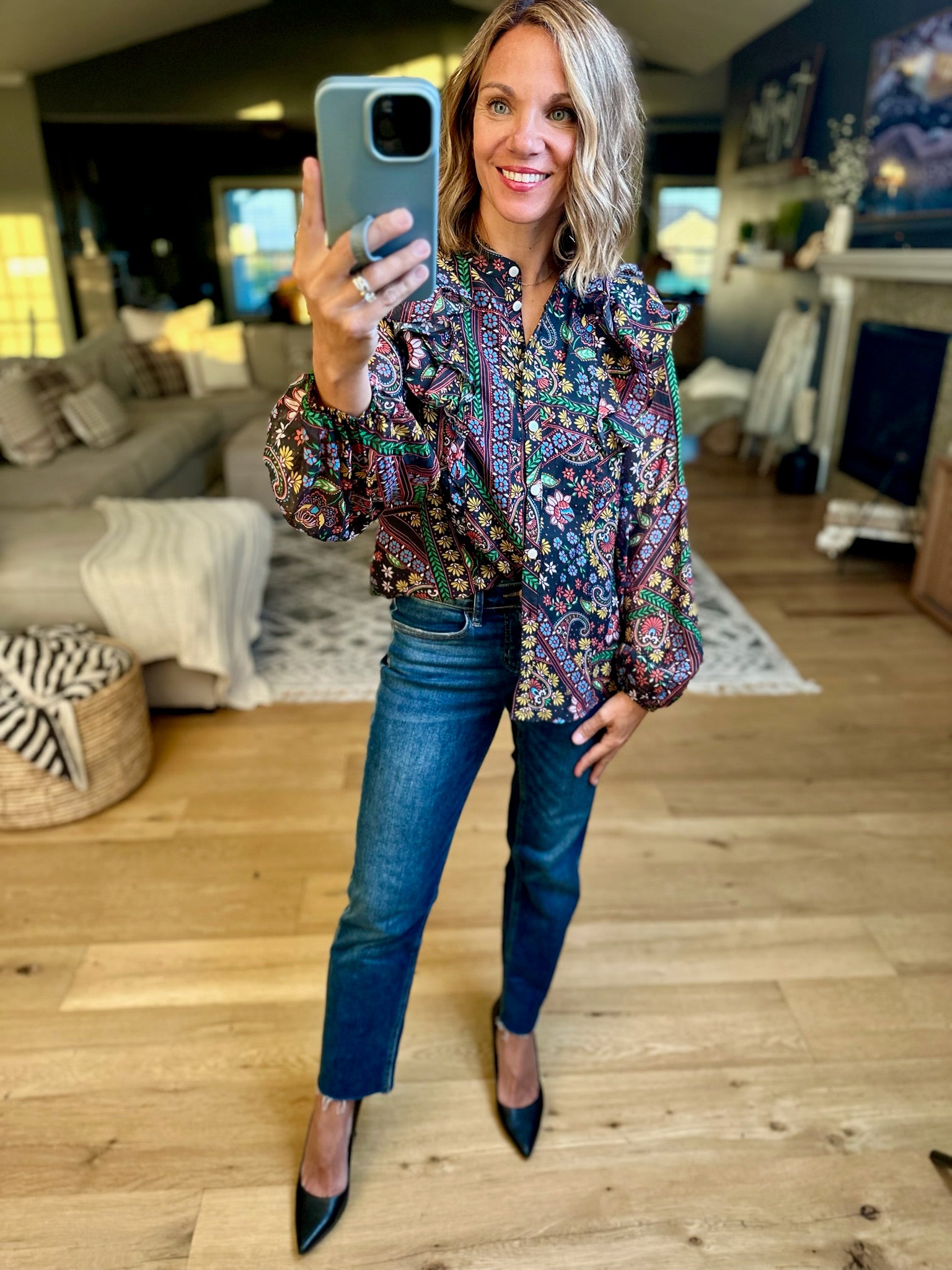 Moving Through Fall Button-Down Top-Fate-Anna Kaytes Boutique, Women's Fashion Boutique in Grinnell, Iowa