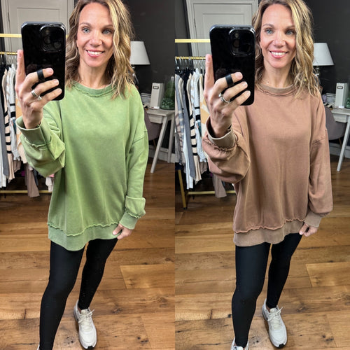 Thought About It Vintage Crewneck Sweatshirt - Multiple Options-Easel ET70163-Anna Kaytes Boutique, Women's Fashion Boutique in Grinnell, Iowa