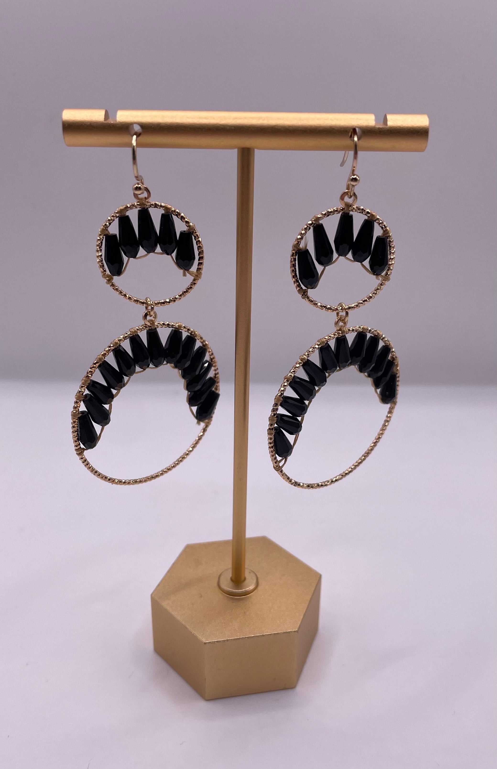 Night Out Black & Gold Earrings-Earrings-Anna Kaytes Boutique-Anna Kaytes Boutique, Women's Fashion Boutique in Grinnell, Iowa