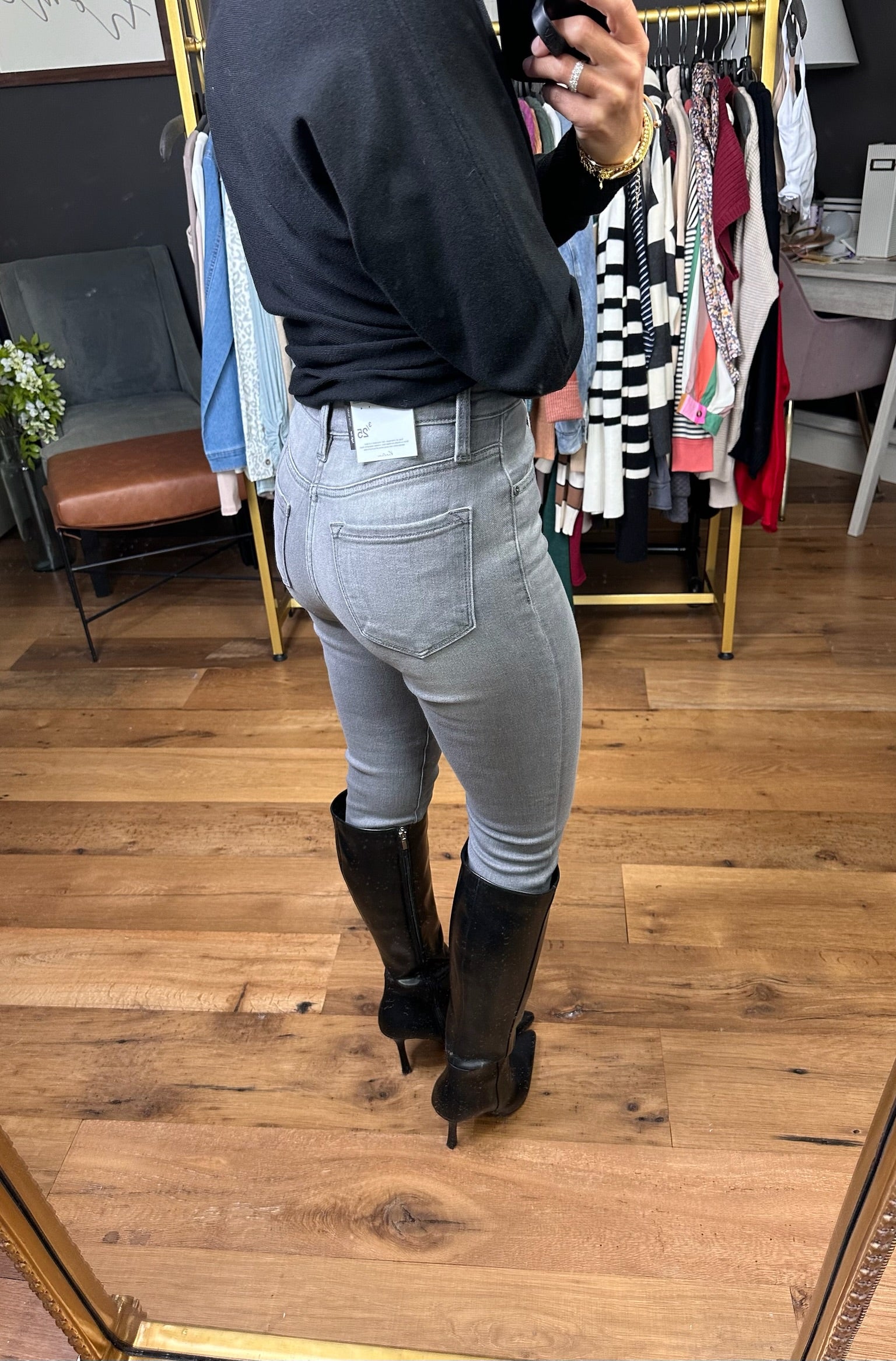 The Brook High-Rise Skinny - Light Grey-Kan Can-Anna Kaytes Boutique, Women's Fashion Boutique in Grinnell, Iowa