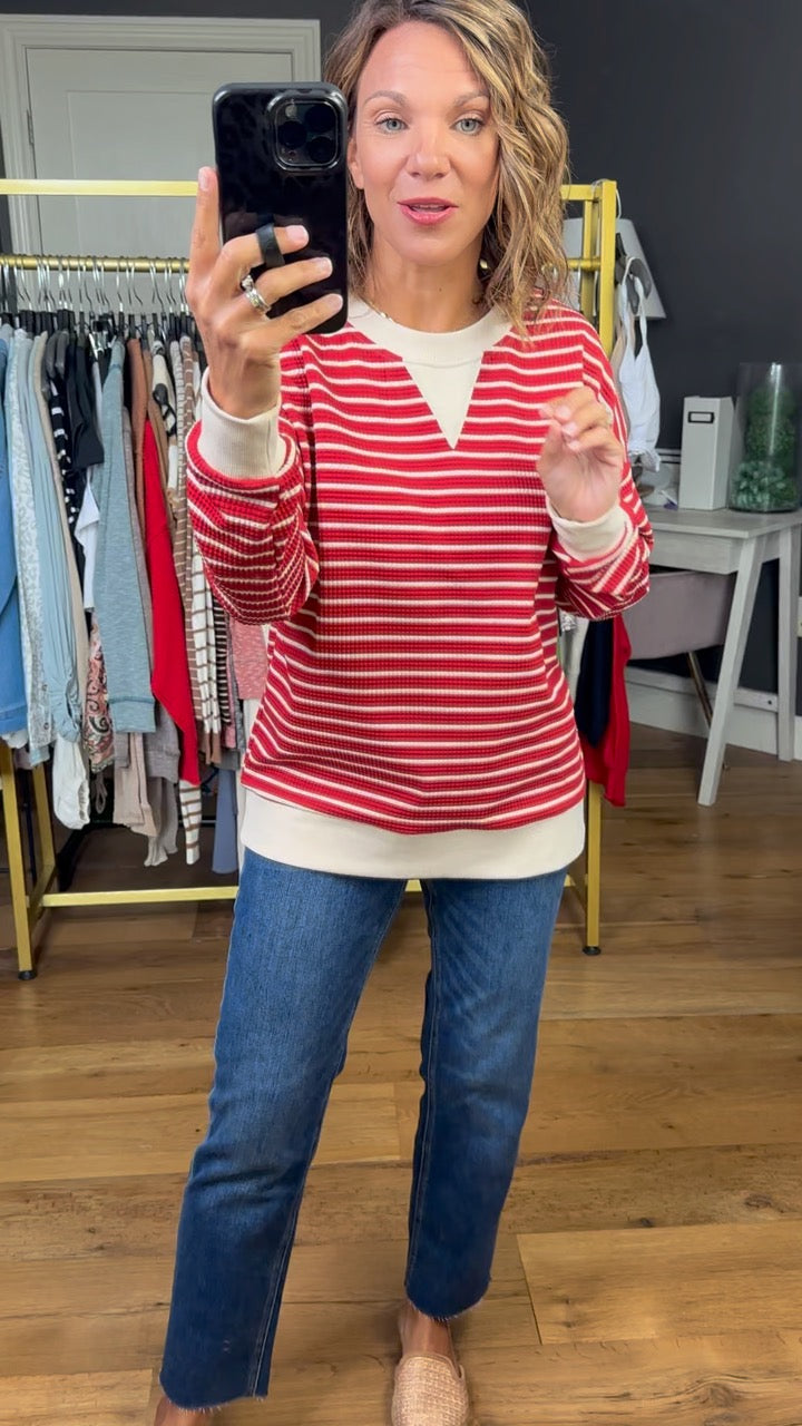 Going This Way Striped Crewneck - Multiple Options-Staccato-Anna Kaytes Boutique, Women's Fashion Boutique in Grinnell, Iowa