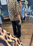 Peekaboo Animal Print Top w/bows - Camel-Entro-Anna Kaytes Boutique, Women's Fashion Boutique in Grinnell, Iowa