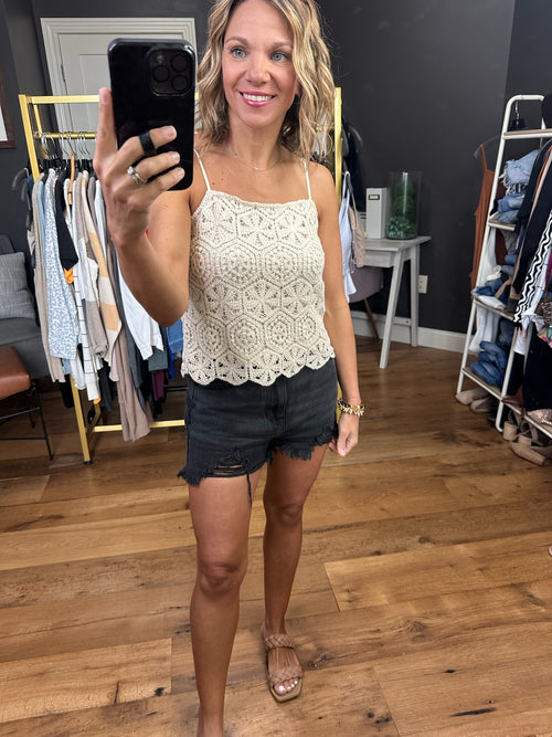 Here To Say Crochet Detail Top - Natural-Wishlist-Anna Kaytes Boutique, Women's Fashion Boutique in Grinnell, Iowa
