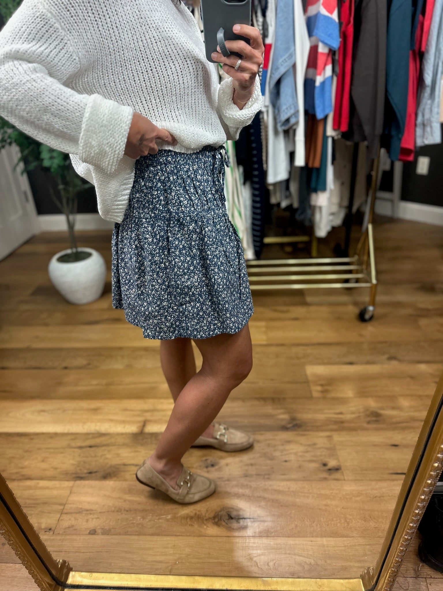 Kind Of Love Ditsy Floral Flare Mini Skort-Dresses-Anniewear-Anna Kaytes Boutique, Women's Fashion Boutique in Grinnell, Iowa