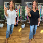 What We Do Boyfriend V-Neck Tee-Short Sleeves-Zenana-Anna Kaytes Boutique, Women's Fashion Boutique in Grinnell, Iowa