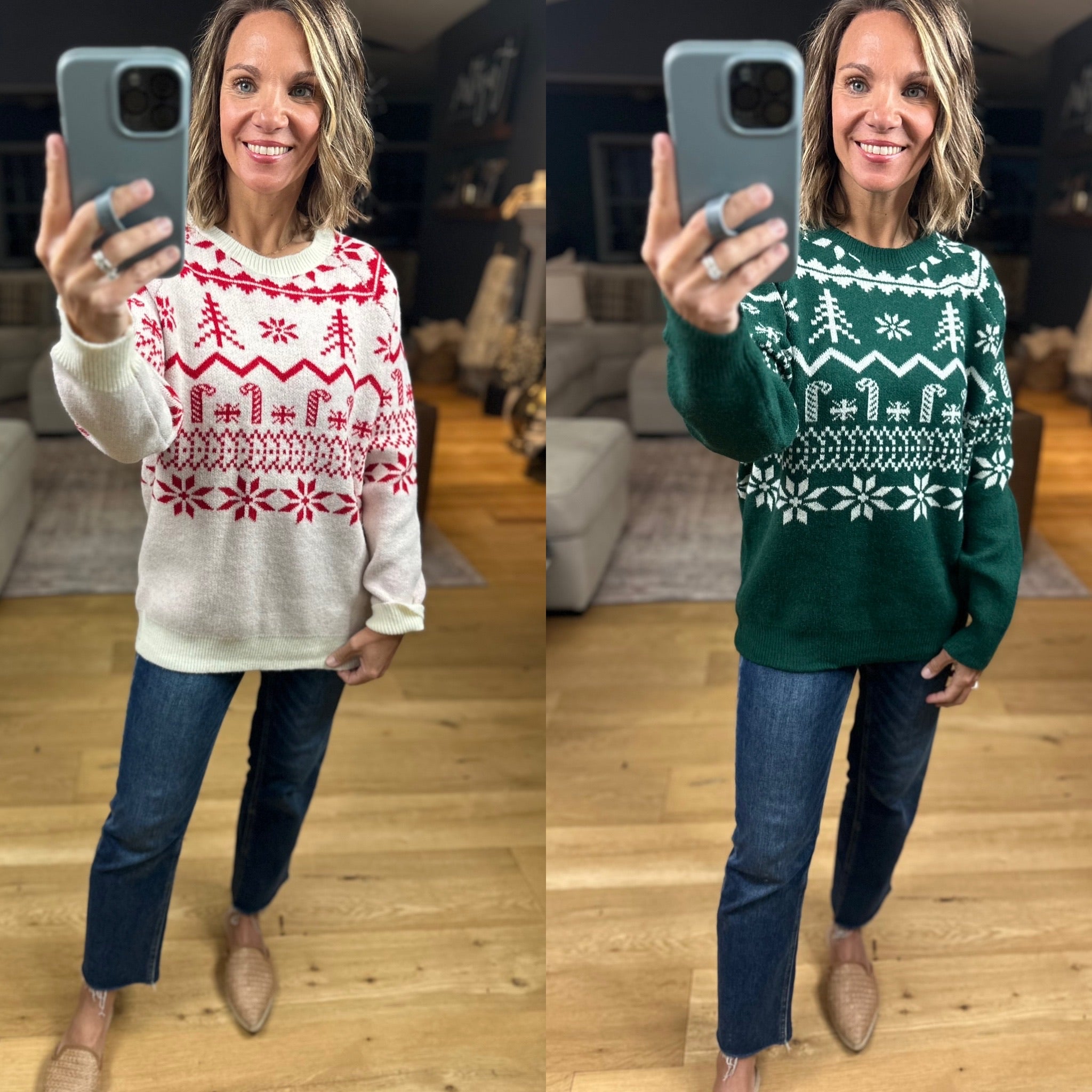 Home For The Holidays Fair Isle Sweater-Sweaters-Doe & Rae-Anna Kaytes Boutique, Women's Fashion Boutique in Grinnell, Iowa
