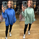 Work This Out Mock-Neck Washed Pullover-sweater-Bucketlist-Anna Kaytes Boutique, Women's Fashion Boutique in Grinnell, Iowa