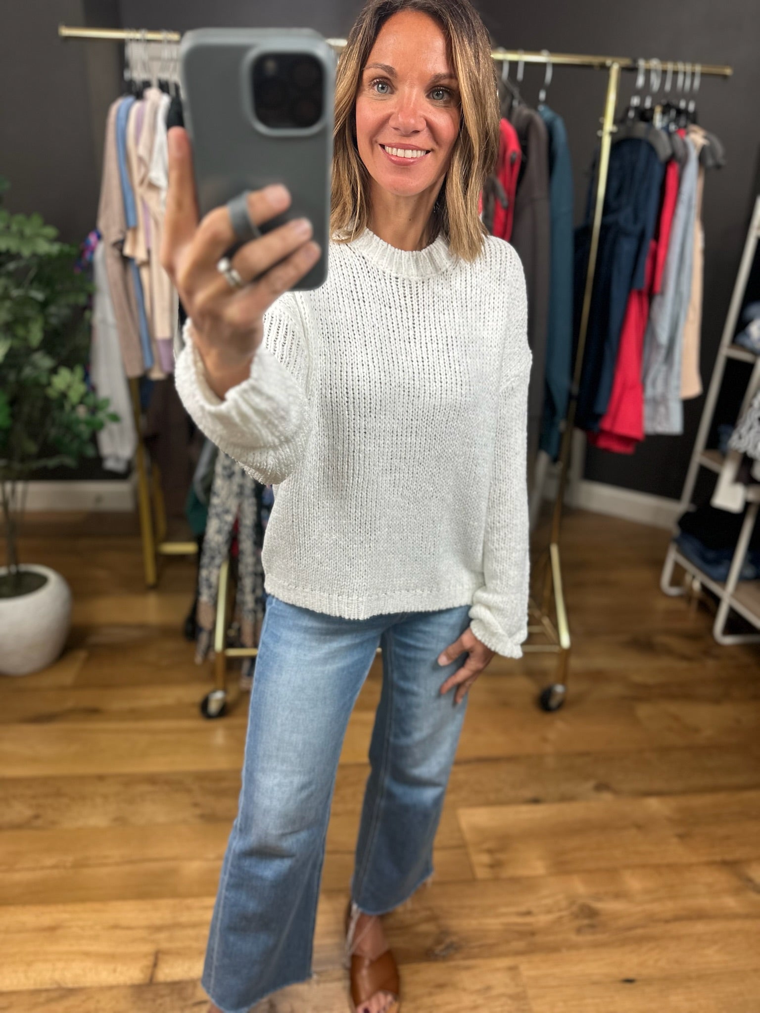 Most Of The Time Knit Crew-Sweaters-Wishlist-Anna Kaytes Boutique, Women's Fashion Boutique in Grinnell, Iowa