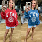 America Crewneck Sweatshirt - Multiple Options-Bucketlist-Anna Kaytes Boutique, Women's Fashion Boutique in Grinnell, Iowa