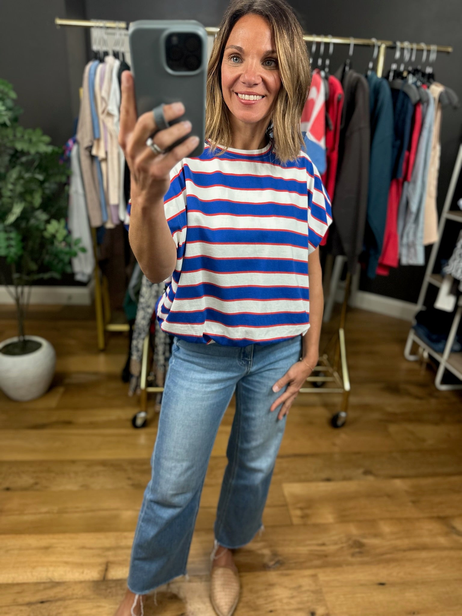 Liberty Hero Striped Top-Short Sleeves-Wishlist-Anna Kaytes Boutique, Women's Fashion Boutique in Grinnell, Iowa