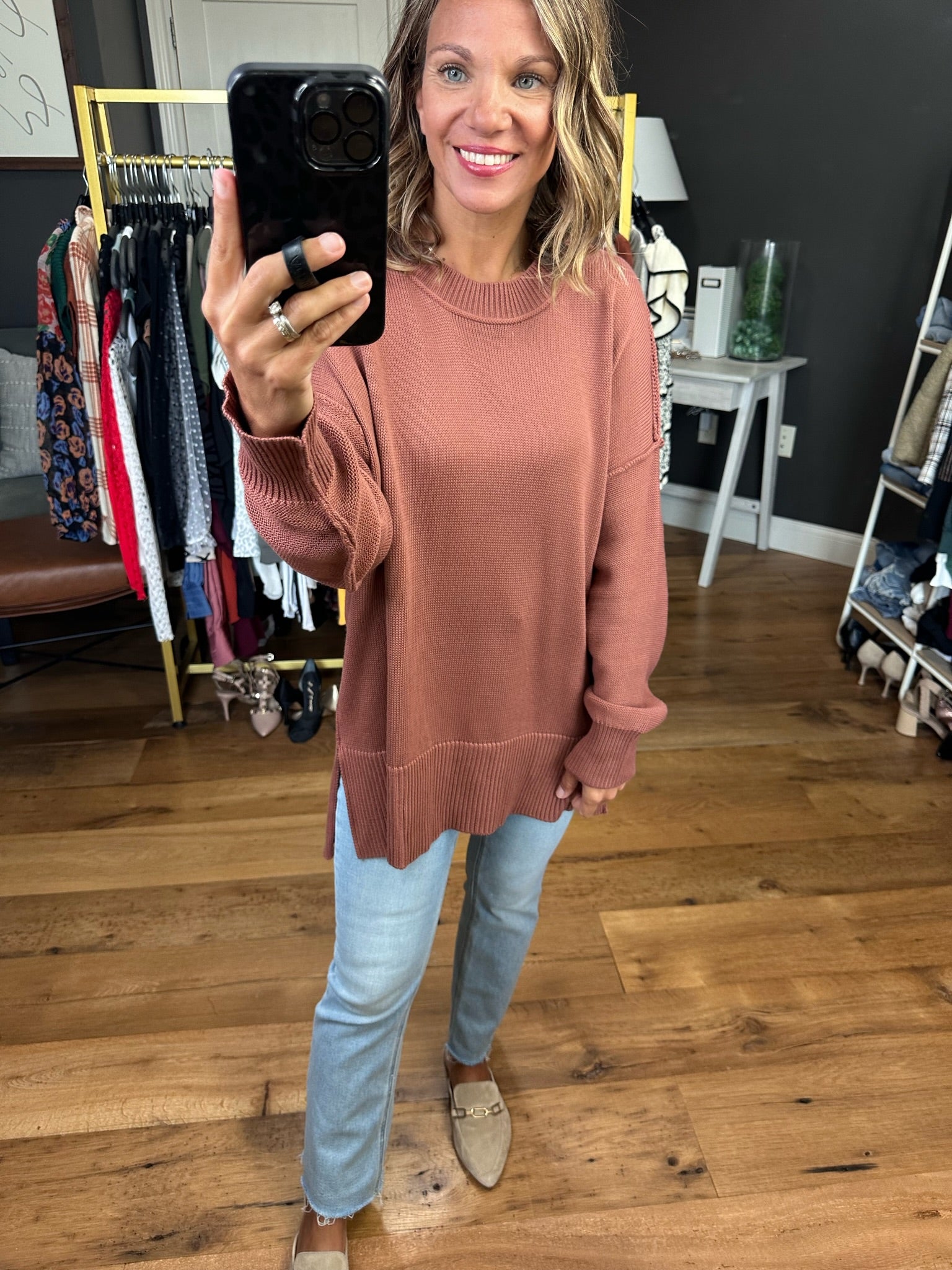 This Kind Of Place Oversized Sweater With Side-Slit Detail - Multiple Options