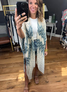 Festival Vibe Patterned Kimono - Navy-Kimonos-Urbanista 125u9021-Anna Kaytes Boutique, Women's Fashion Boutique in Grinnell, Iowa