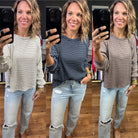 Incredible Things Striped Waffle Long Sleeve Top - Multiple Options-Blu Pepper-Anna Kaytes Boutique, Women's Fashion Boutique in Grinnell, Iowa