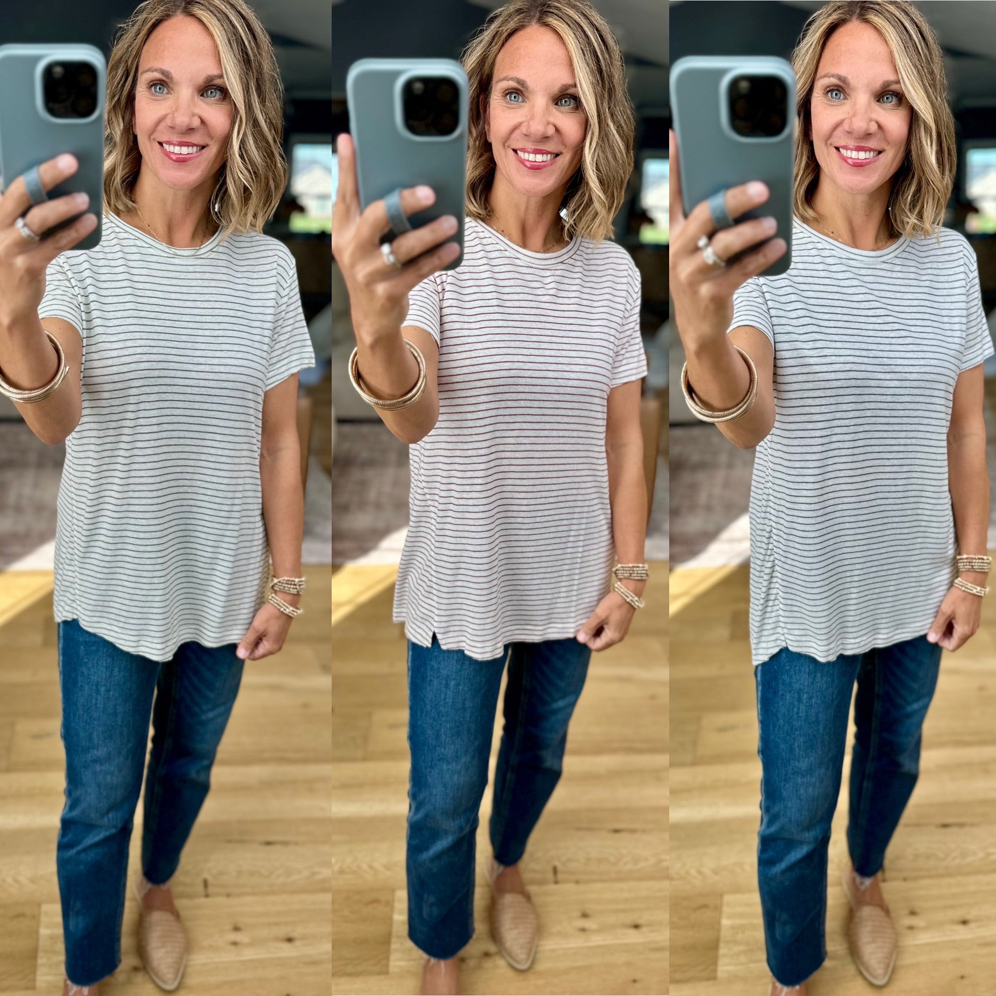 Back To The Basics Striped Tee-Be Cool-Anna Kaytes Boutique, Women's Fashion Boutique in Grinnell, Iowa