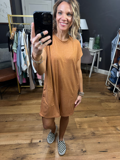 Heading Out Boxy Pocket Romper - Amber-Rompers-Wishlist-Anna Kaytes Boutique, Women's Fashion Boutique in Grinnell, Iowa