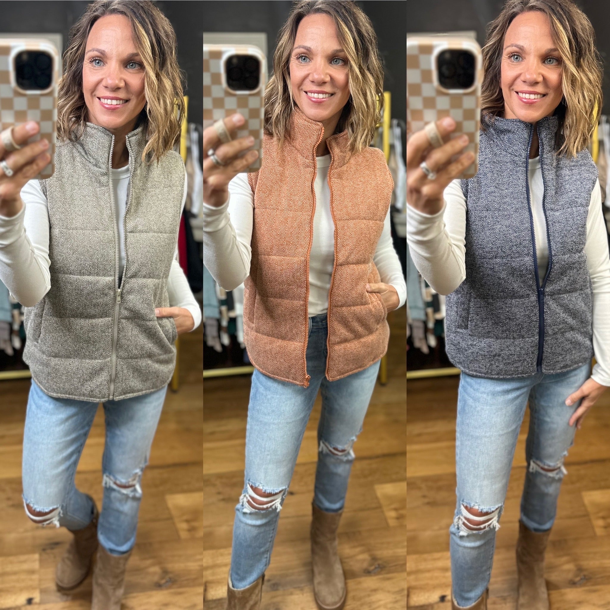 Most Of All Herringbone Vest - Multiple Options-Staccato-Anna Kaytes Boutique, Women's Fashion Boutique in Grinnell, Iowa