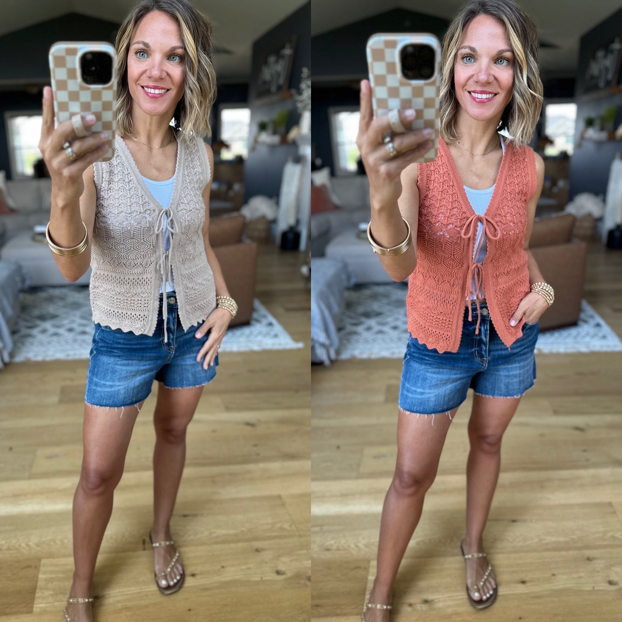 At The Surface Crochet Tie Vest - Multiple Options-Sweaters-Be Cool-Anna Kaytes Boutique, Women's Fashion Boutique in Grinnell, Iowa