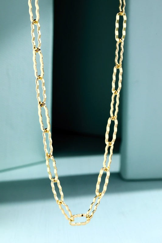 Abstract Metal Link Necklace- Gold-Necklaces-Anna Kaytes Boutique-Anna Kaytes Boutique, Women's Fashion Boutique in Grinnell, Iowa