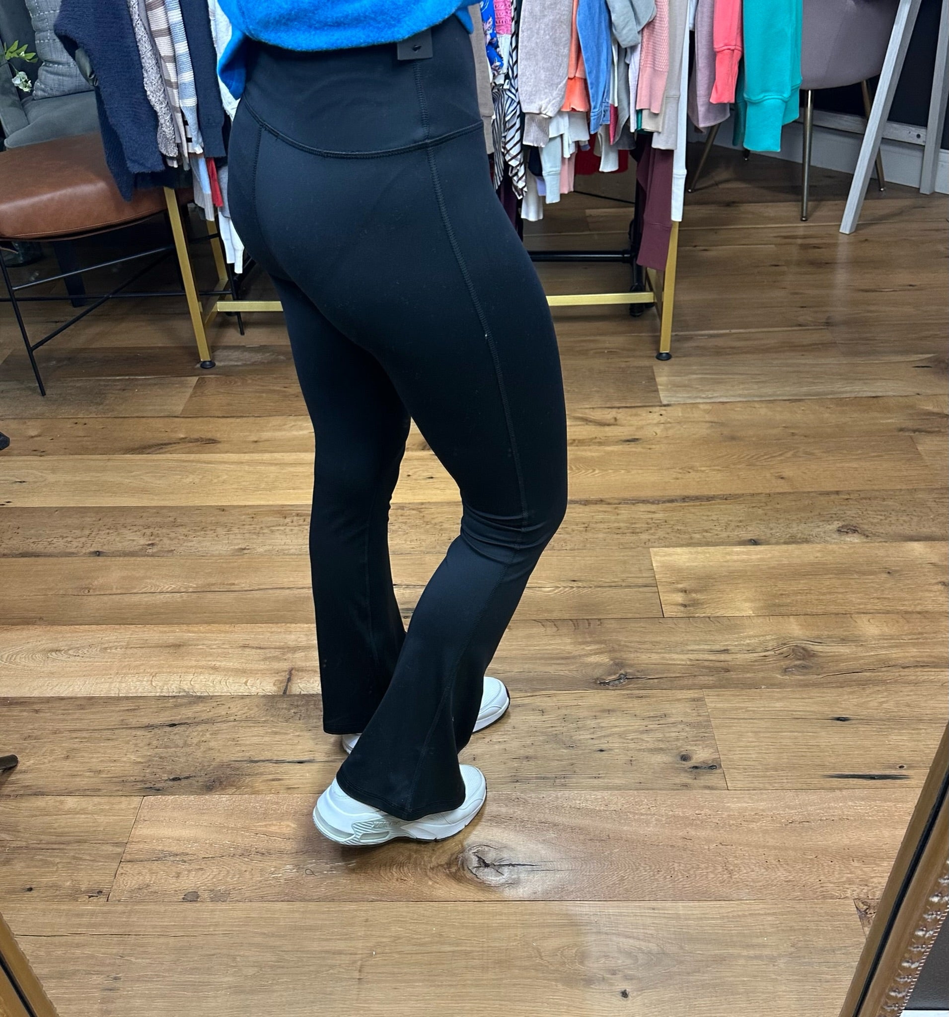 The Elena High-Rise Flare Legging - Black-Leggings-Mono B APH-B0863-Anna Kaytes Boutique, Women's Fashion Boutique in Grinnell, Iowa