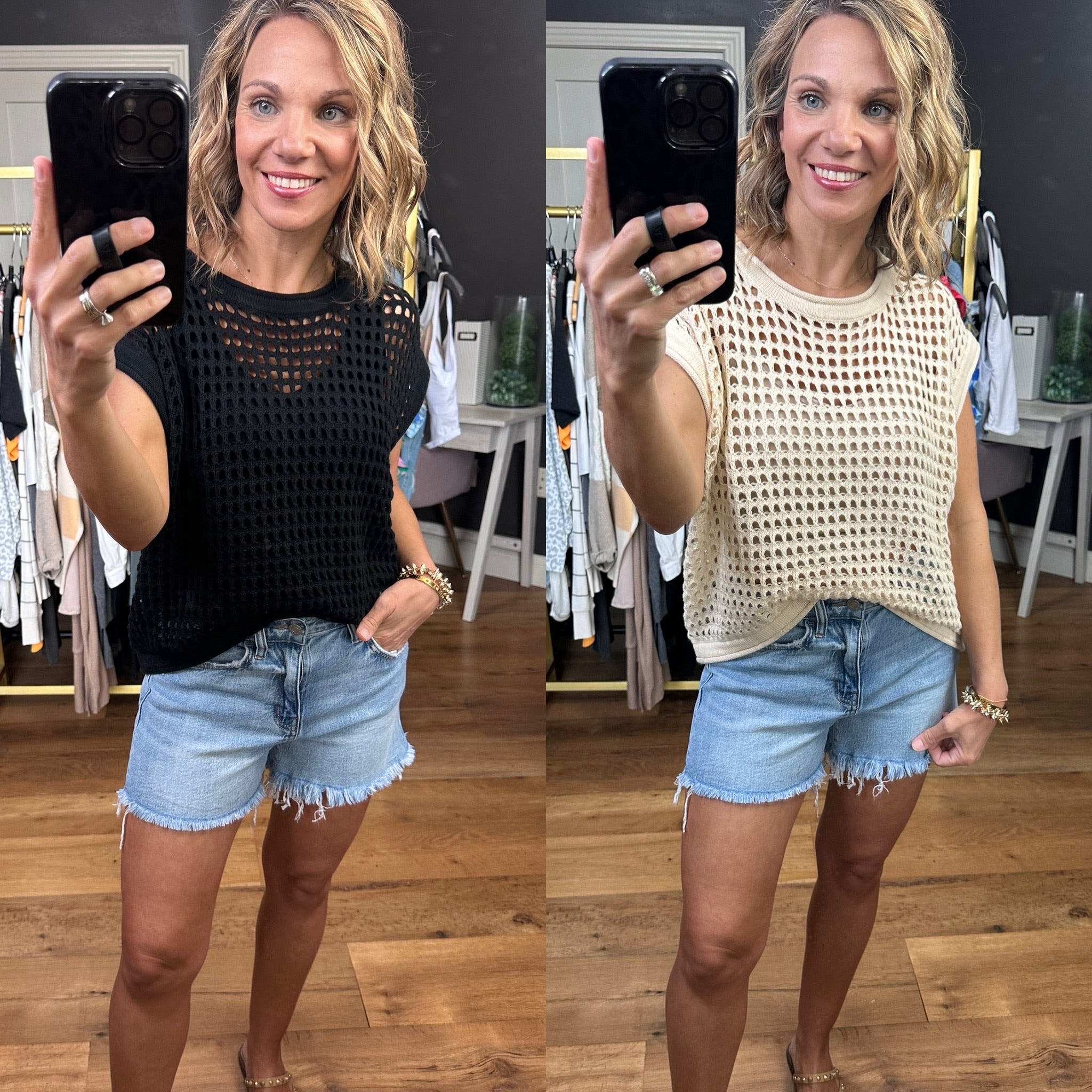 Uptown Girl Crochet Knit Top - Multiple Options-Short Sleeves-Jodifl-Anna Kaytes Boutique, Women's Fashion Boutique in Grinnell, Iowa