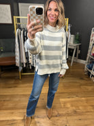 Good Days Striped Sweater - Heather Grey-Be Cool-Anna Kaytes Boutique, Women's Fashion Boutique in Grinnell, Iowa