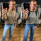 The Easy Way Animal Print Crew Top-Sweaters-Umgee-Anna Kaytes Boutique, Women's Fashion Boutique in Grinnell, Iowa