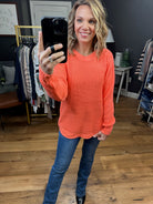 Beside The Fact Coral Knit Sweater - Coral-Sweaters-Zenana TW-3416D4-Anna Kaytes Boutique, Women's Fashion Boutique in Grinnell, Iowa