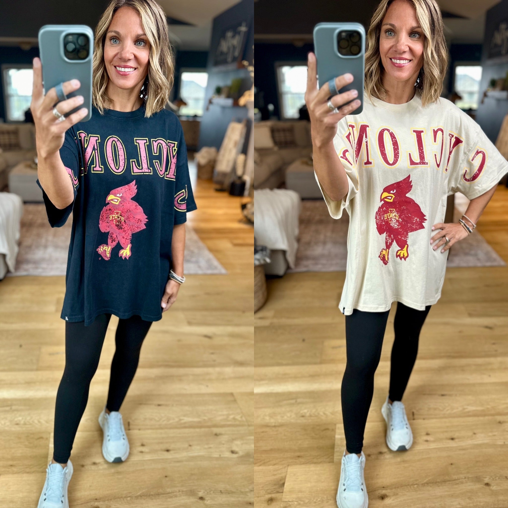 Cyclones Oversized Tee - Two color options-Gameday Social-Anna Kaytes Boutique, Women's Fashion Boutique in Grinnell, Iowa