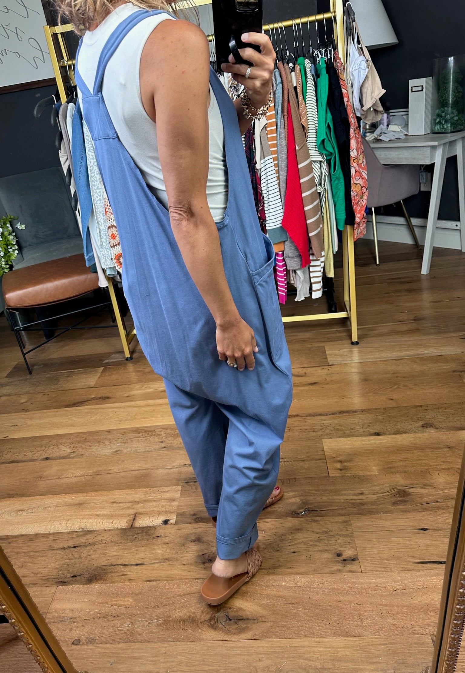 Lines Are Crossed V-Neck Pocket Jumpsuit - Multiple Options-Jumpsuits-Very J New In-Anna Kaytes Boutique, Women's Fashion Boutique in Grinnell, Iowa