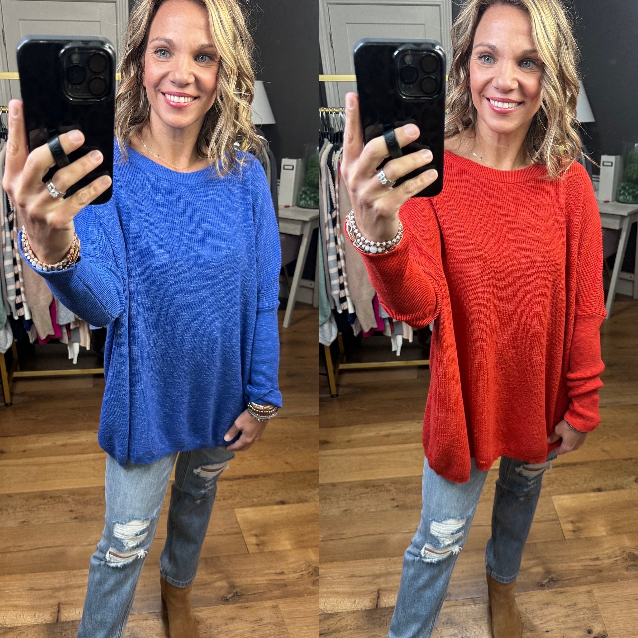 One Thing At A Time Lightweight Flowy Sweater - Multiple Options
