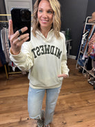 Midwest Girl Chenille Hoodie - Ivory-Hoodies-Thread & Supply J1678cpkts-Anna Kaytes Boutique, Women's Fashion Boutique in Grinnell, Iowa