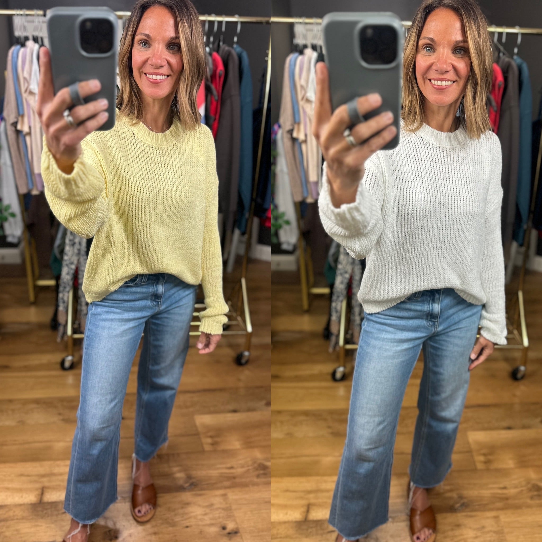 Most Of The Time Knit Crew-Sweaters-Wishlist-Anna Kaytes Boutique, Women's Fashion Boutique in Grinnell, Iowa