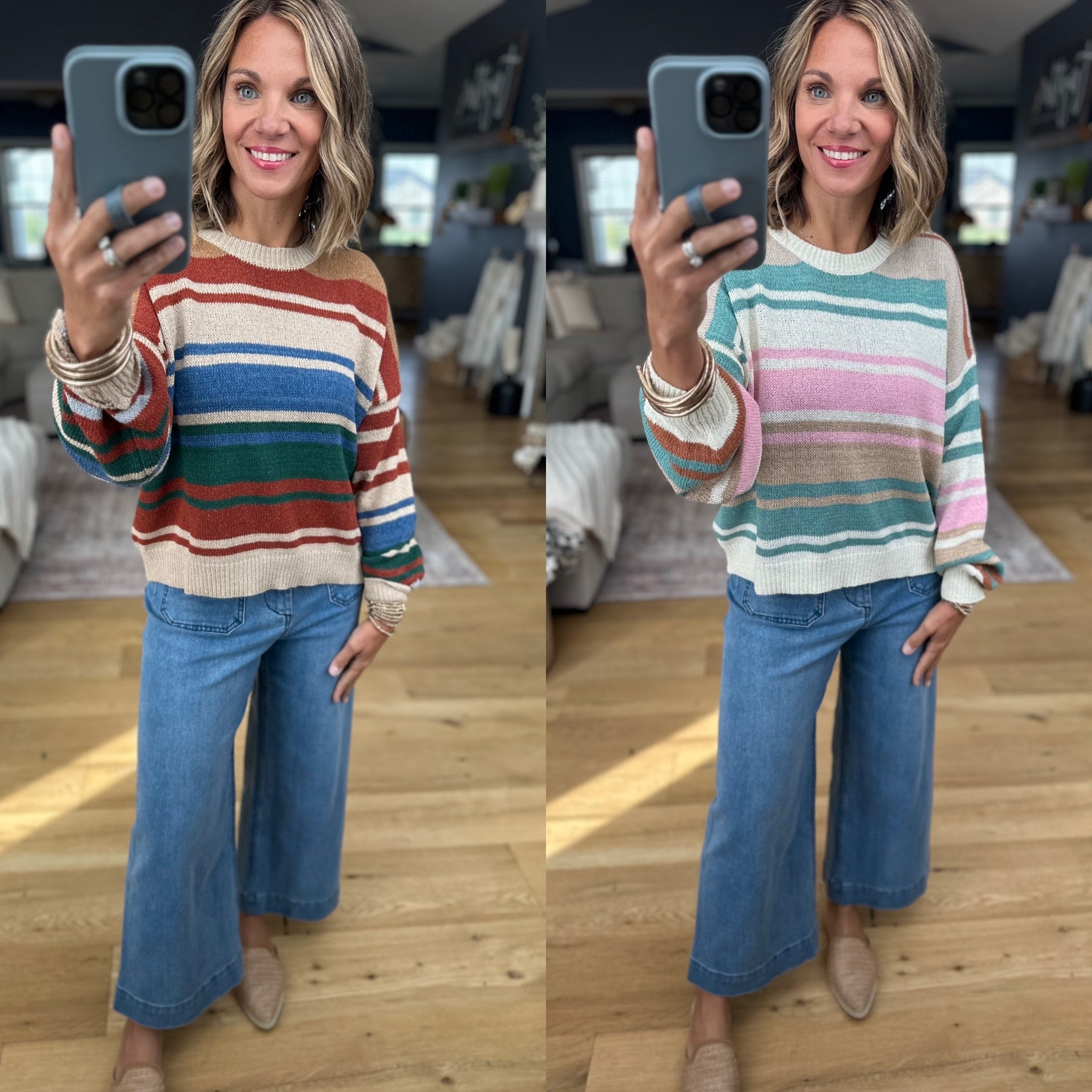 Colder Weather Striped Knit Top-Wishlist-Anna Kaytes Boutique, Women's Fashion Boutique in Grinnell, Iowa